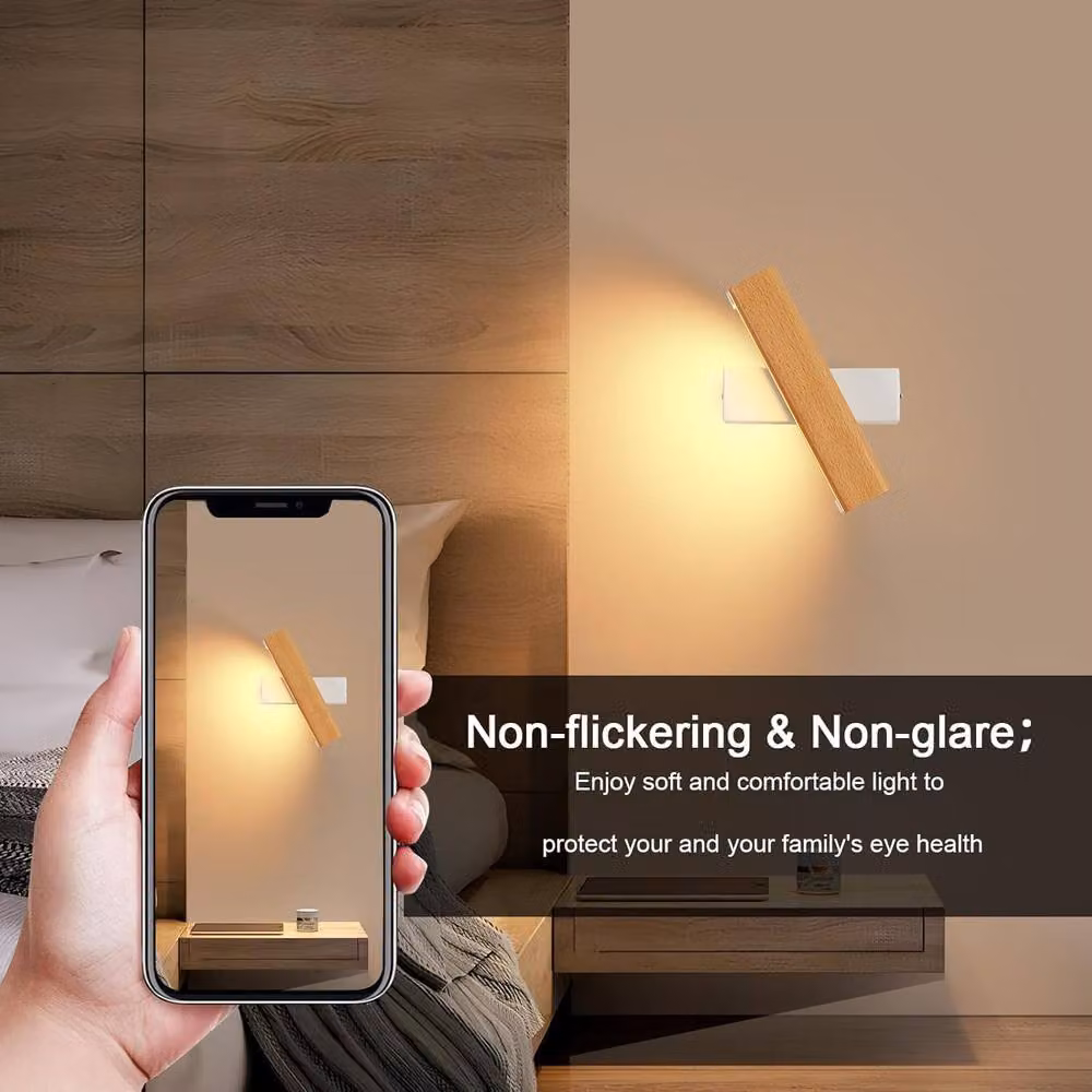 Goeco Modern LED Wall Light in White with 360 Degree Rotation and Warm White 3000K Illumination – 4