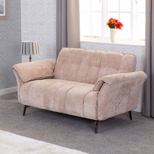 Seconique Amalfi 2 Seater Velvet Click Clack Sofa in Beige