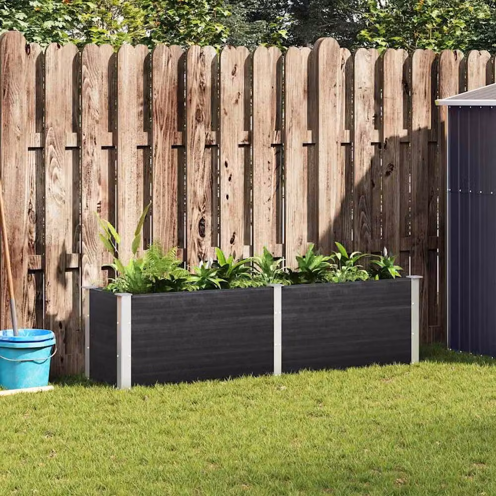 Berkfield Home Garden Grey WPC Raised Bed W: 200 cm, D: 50 cm, H: 54 cm – 2