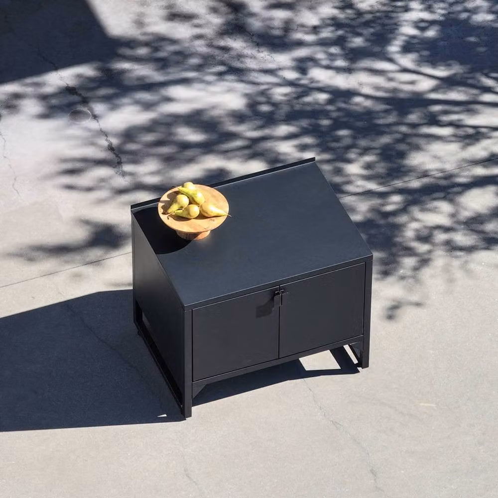 sweeek Black Stainless Steel Outdoor Kitchen Storage Module with 2 Doors, W: 80 cm, D: 60 cm, H: 95 cm – 4
