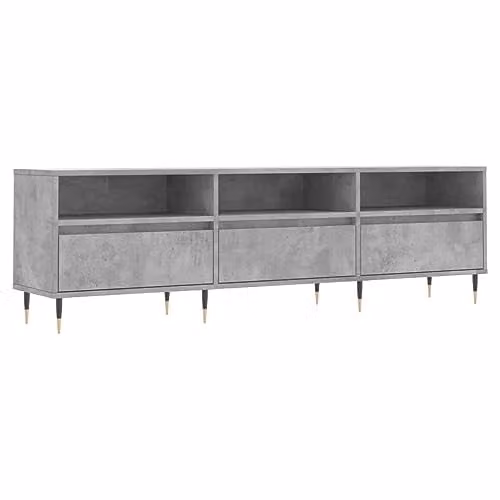 vidaXL Modern TV Cabinet in Grey with Wood and Metal Finish, W: 150 cm, D: 30 cm, H: 44.5 cm