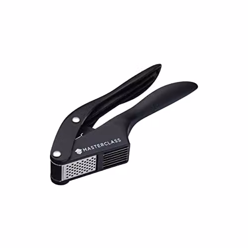 MasterClass Garlic Press and Slicer in Black with Stainless Steel and Ergonomic Grip – 1