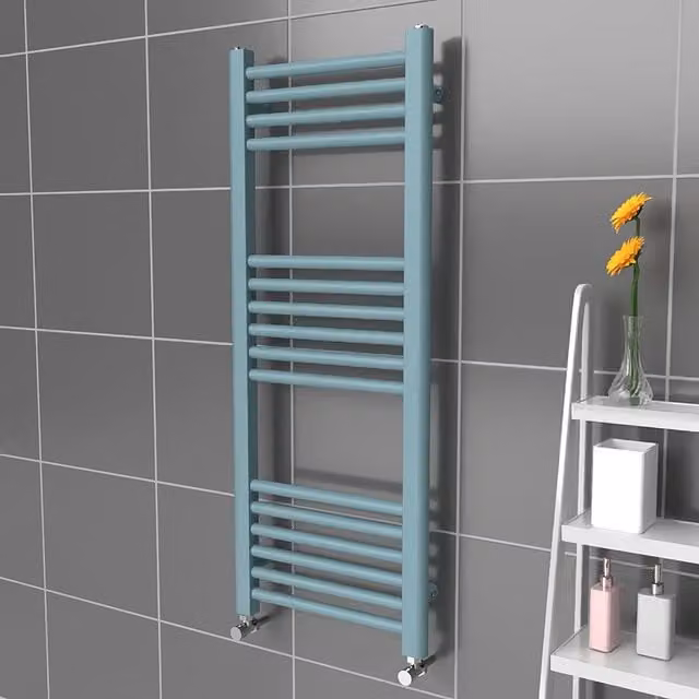 Lux Heat Coloured Steel Towel Radiator in Light Aqua Green, W/H: 40 x 100 cm