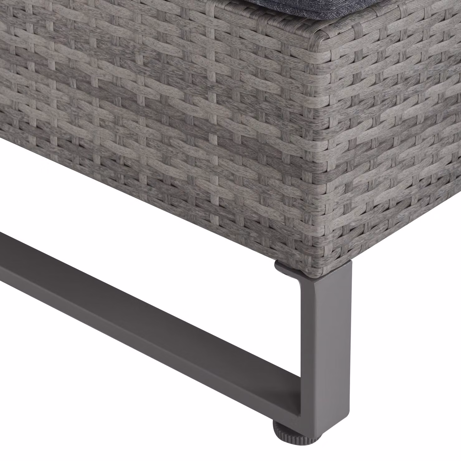 Outsunny Grey PE Rattan Wicker 4-Seater Garden Furniture Set with Coffee Table and Side Storage Box – 8