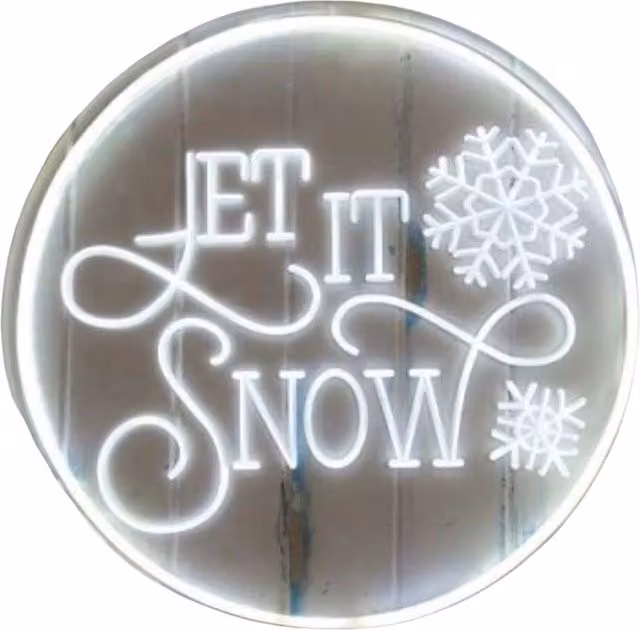 Samuel Alexander Let it Snow Christmas Neon Sign, White LED, USB Powered, 40 cm
