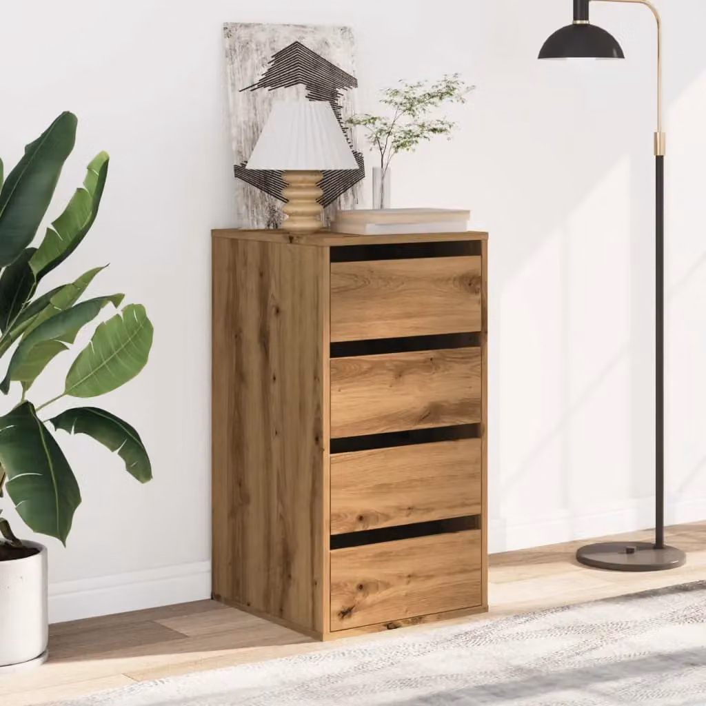 Berkfield Home Corner Chest of Drawers in Artisan Oak, Brown, W/D/H: 40 x 41 x 76 cm – 3