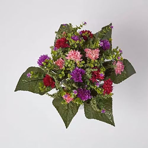 HOMESCAPES Multicolour Artificial Chrysanthemum Flower Arrangement in Purple and Pink – 2