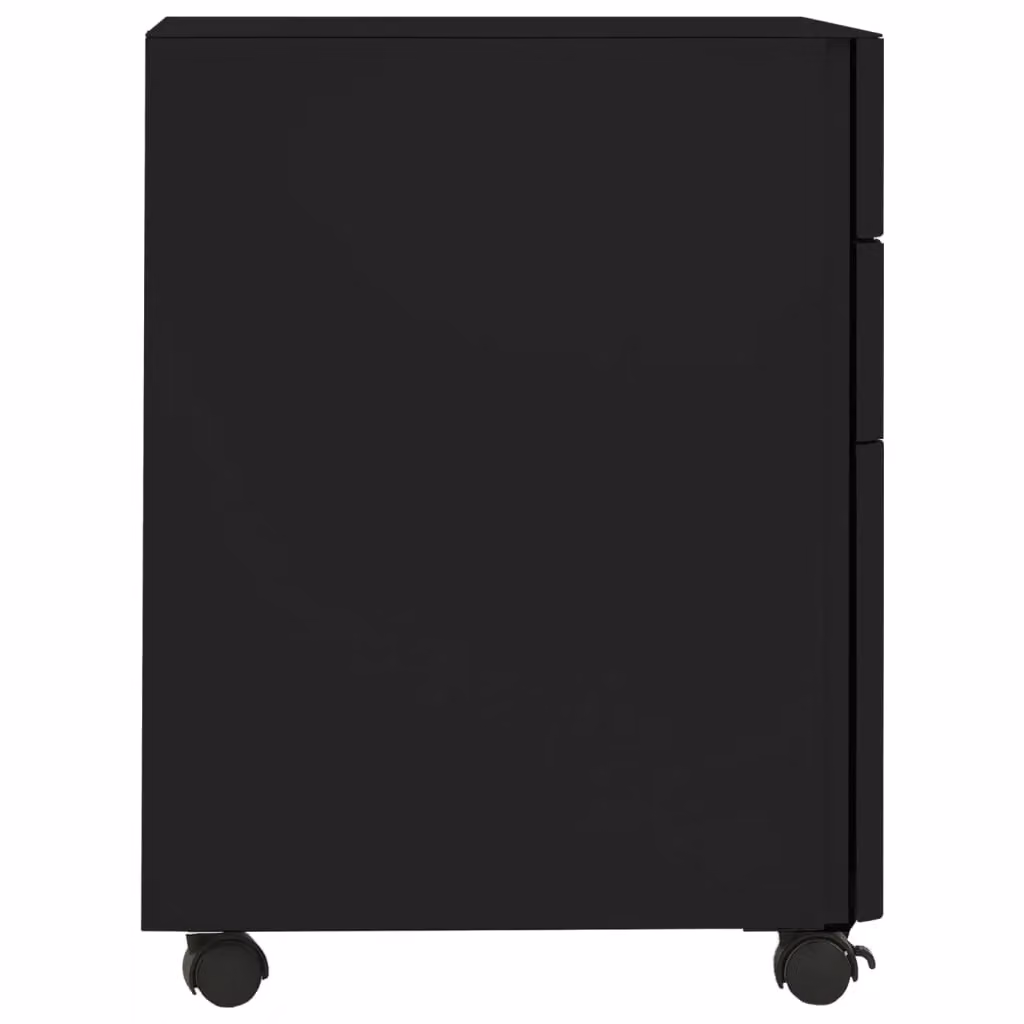 Berkfield Home Mobile File Cabinet in Black Metal with Lock and Castors, W/D/H: 30 x 45 x 59 cm – 3