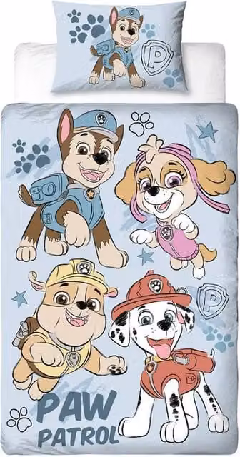 Paw Patrol Reversible Sketch Duvet Cover and Pillowcase Set, Multicolour, W: 90 cm, L: 200 cm