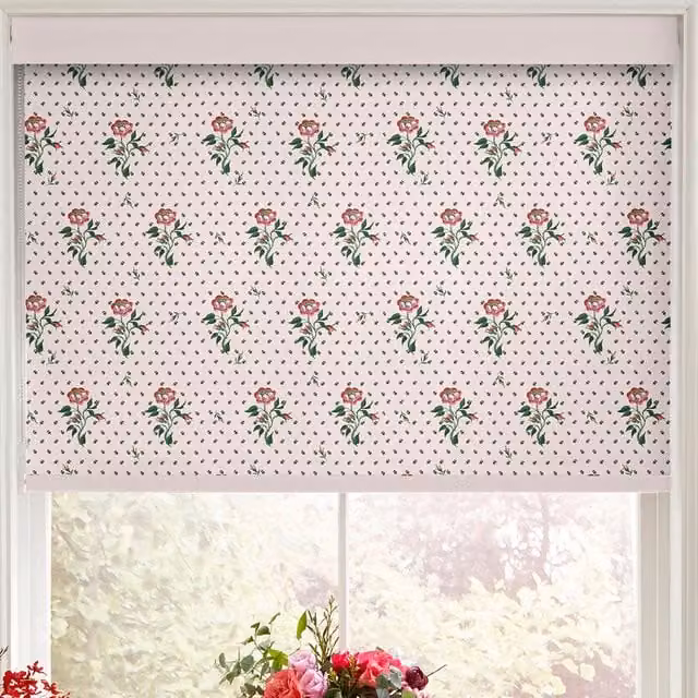 Cath Kidston Love Letter Rose Blackout Roller Blind, Pink and Multicolour Floral Polyester