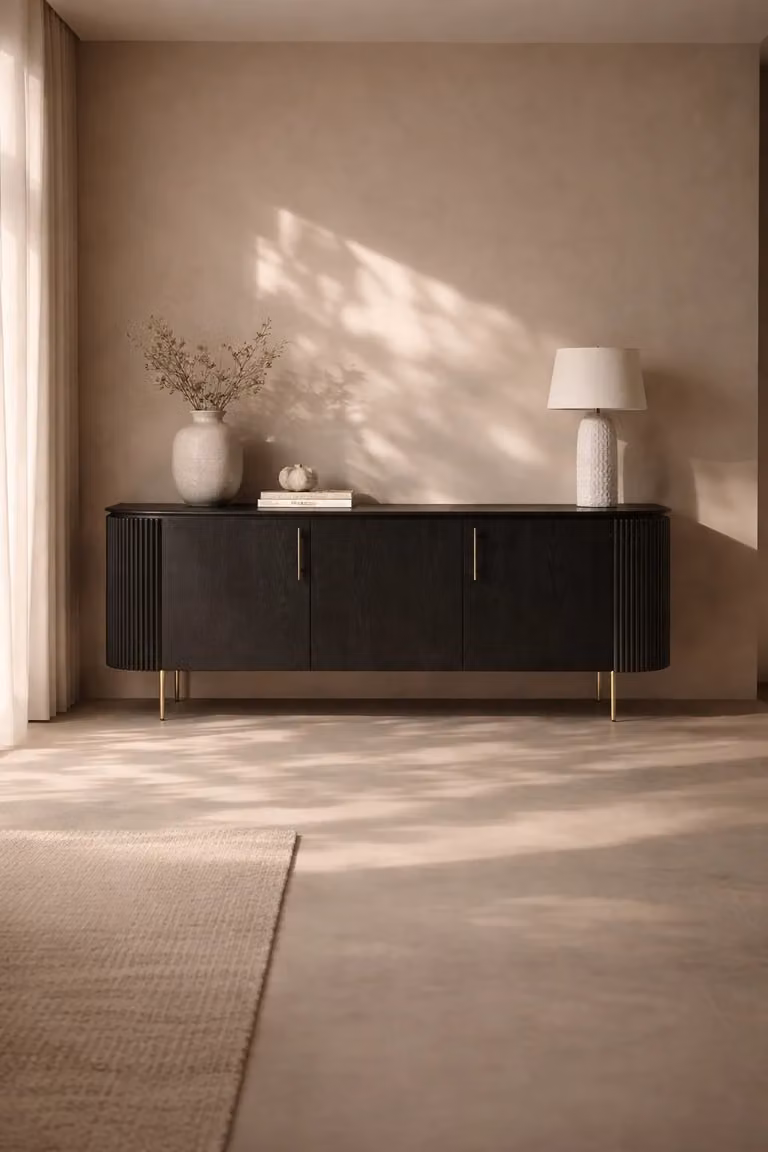 Tommy Franks Lantine Buffet in Black Oak and Brass