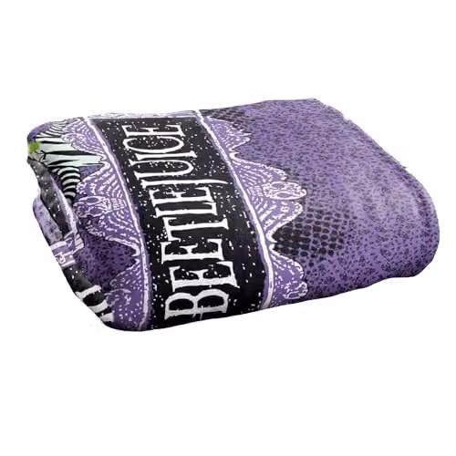 Beetlejuice Logo Silky Touch Super Soft Fleece Throw Blanket, White, W/D/H: 152 x 127 cm – 2