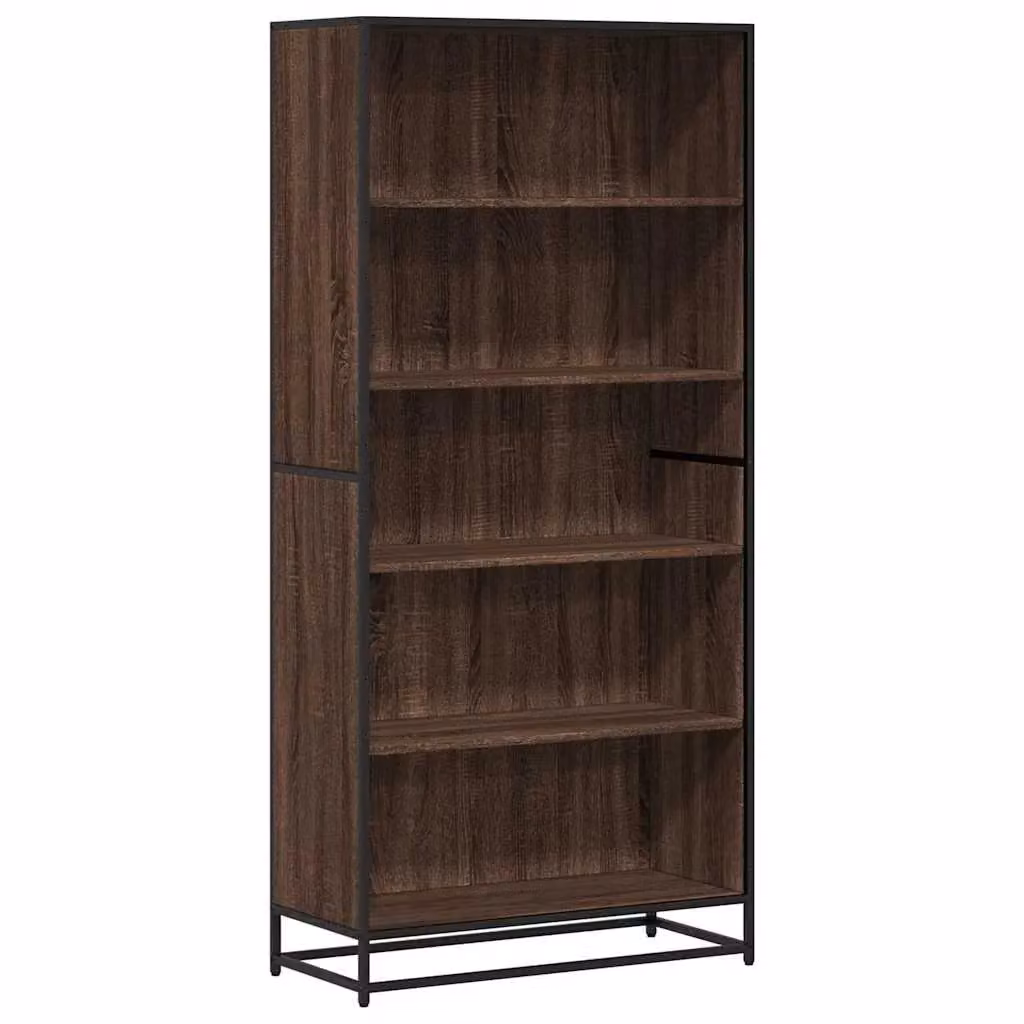Berkfield Home Industrial Bookcase in Brown Oak, W/D/H: 80.5 x 35 x 170.5 cm – 2