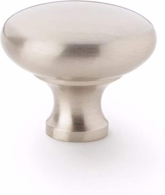 Handle & Home Brushed Silver Curved Rounded Kitchen Cabinet Knobs, Diameter: 38mm