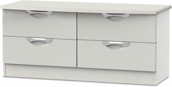 ASC Corsica Modern 4 Drawer Bed Box in White and Silver