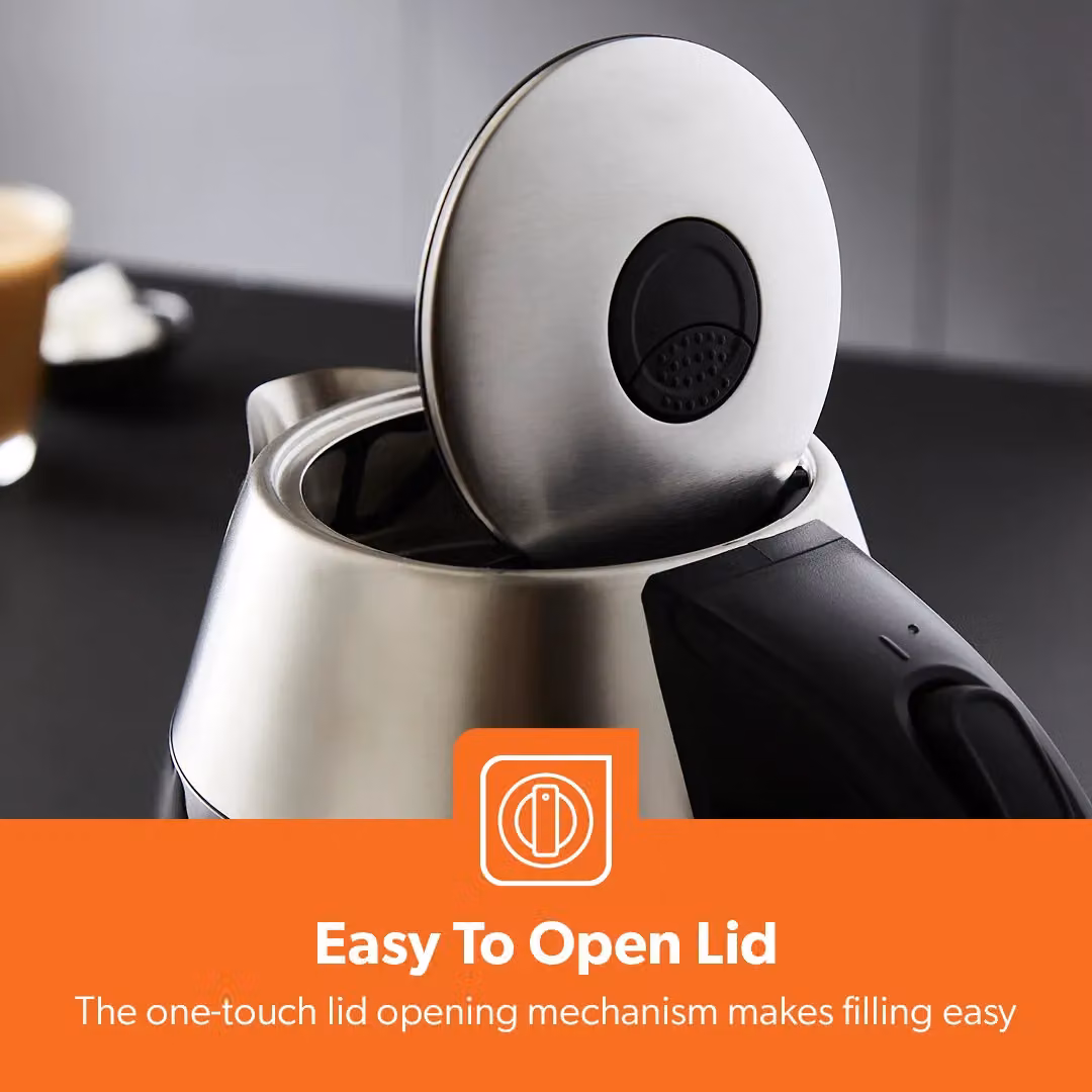 Geepas 1.7L Illuminating Electric Kettle 2200W Stainless Steel in Black – 5