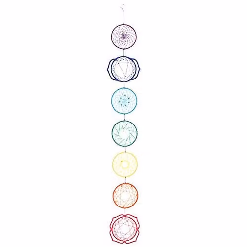 Something Different Multicolor Chakra Mandala Textile Wall Hanging, W: 86 cm, H: 14 cm