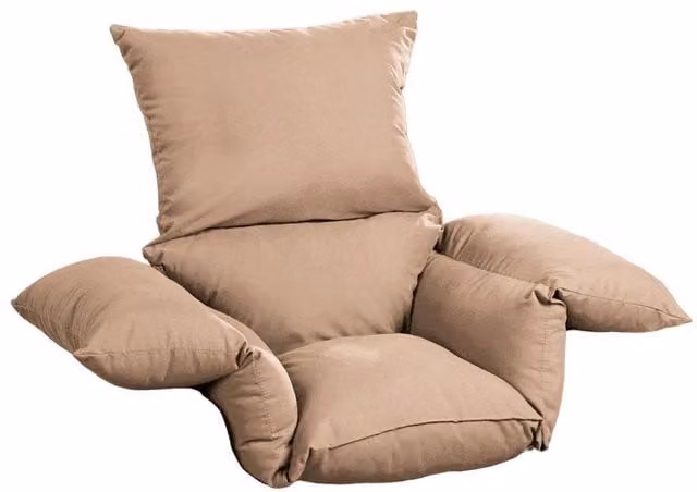 Chums Deeply Padded Comfort Cushion in Sand Faux Suede