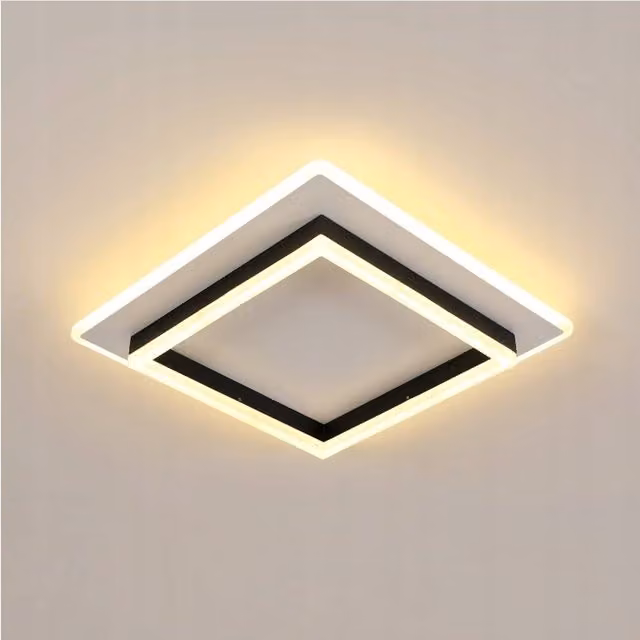 COMELY Modern LED Ceiling Light, 41W Square Lamp in Black with Warm White 3000K Light – 1