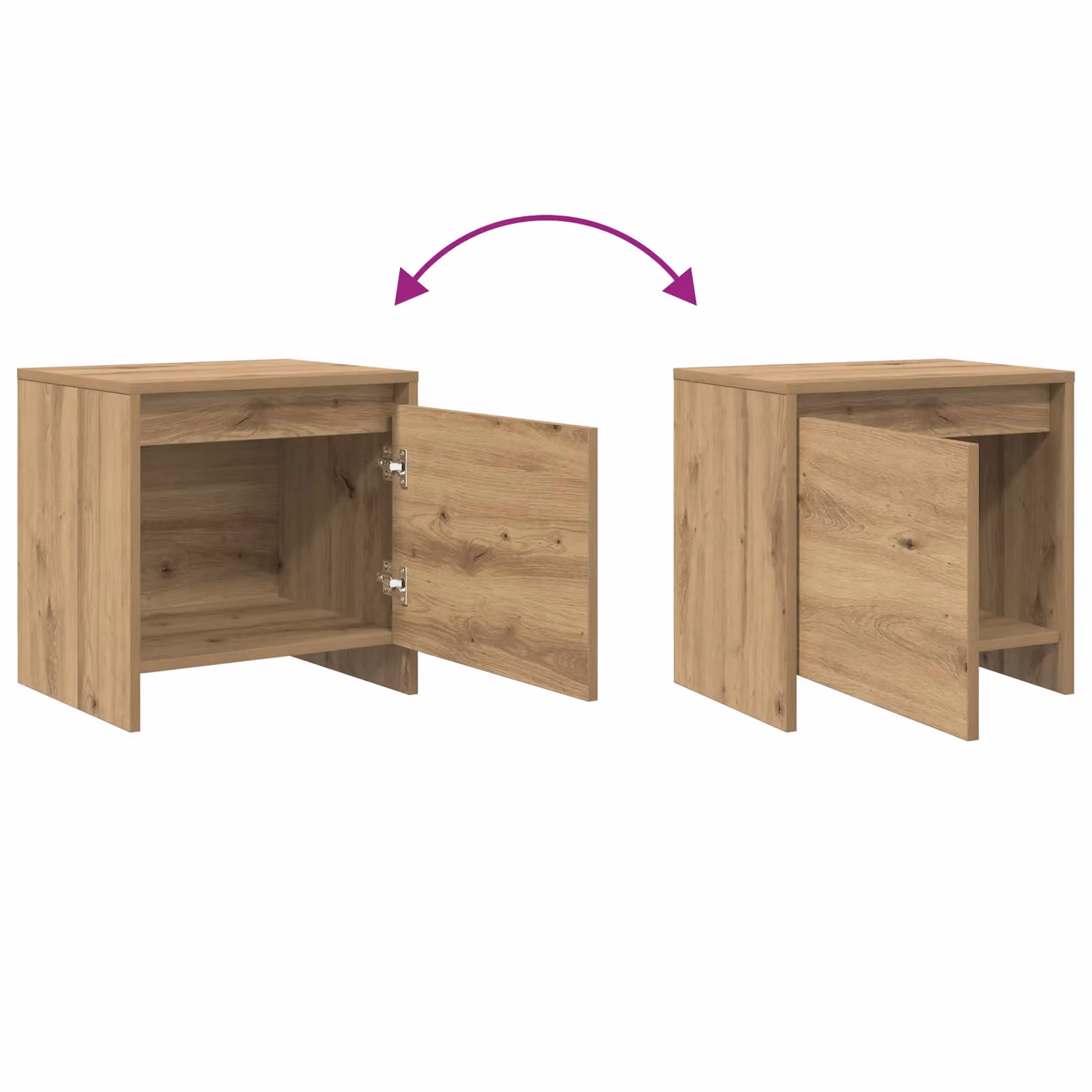 Berkfield Home Artisan Oak Bedside Cabinet in Brown Rustic Engineered Wood – 3
