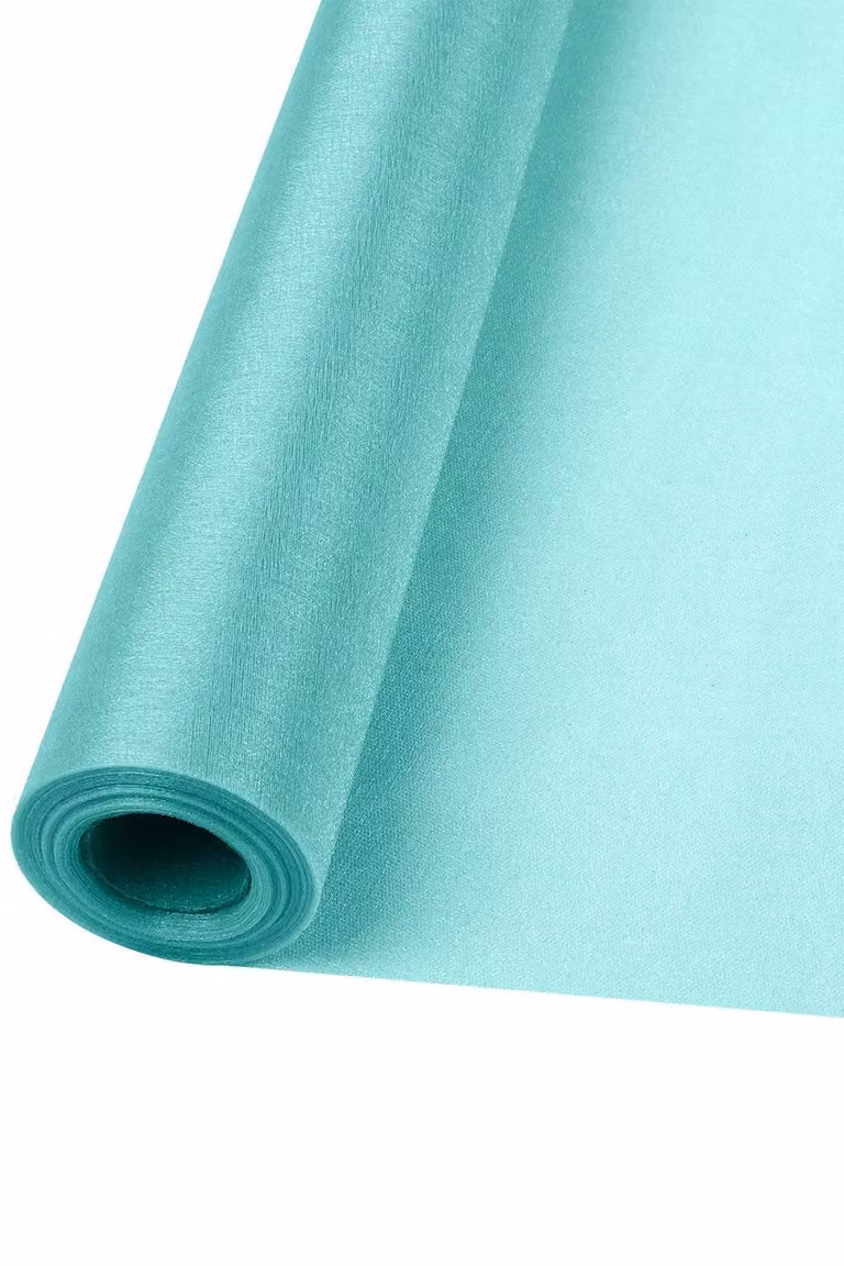 Neel Blue Bright Green Organza Sheer Fabric Roll W: 70 cm, L: 15 m