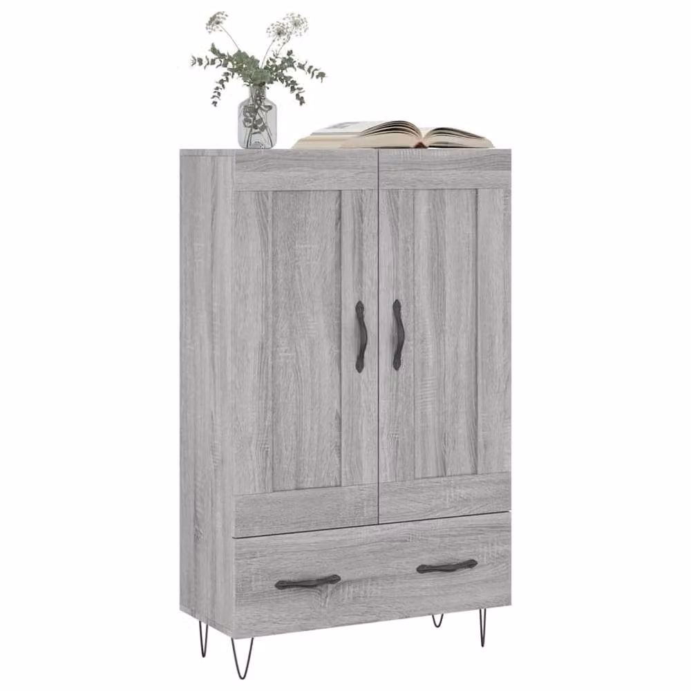 Berkfield Home Grey Sonoma Highboard in MDF, W/D/H: 69.5 x 31 x 115 cm – 2