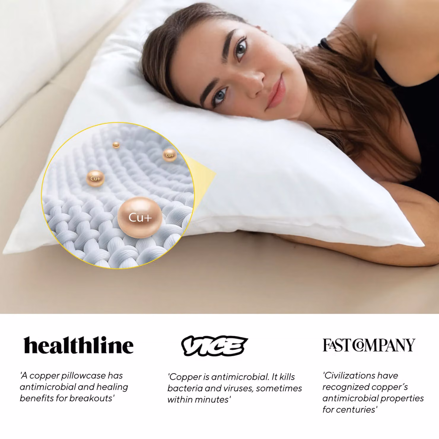 Brightr Sleep Antibacterial and Cooling Eucalyptus Silk Pillowcase in White – 3