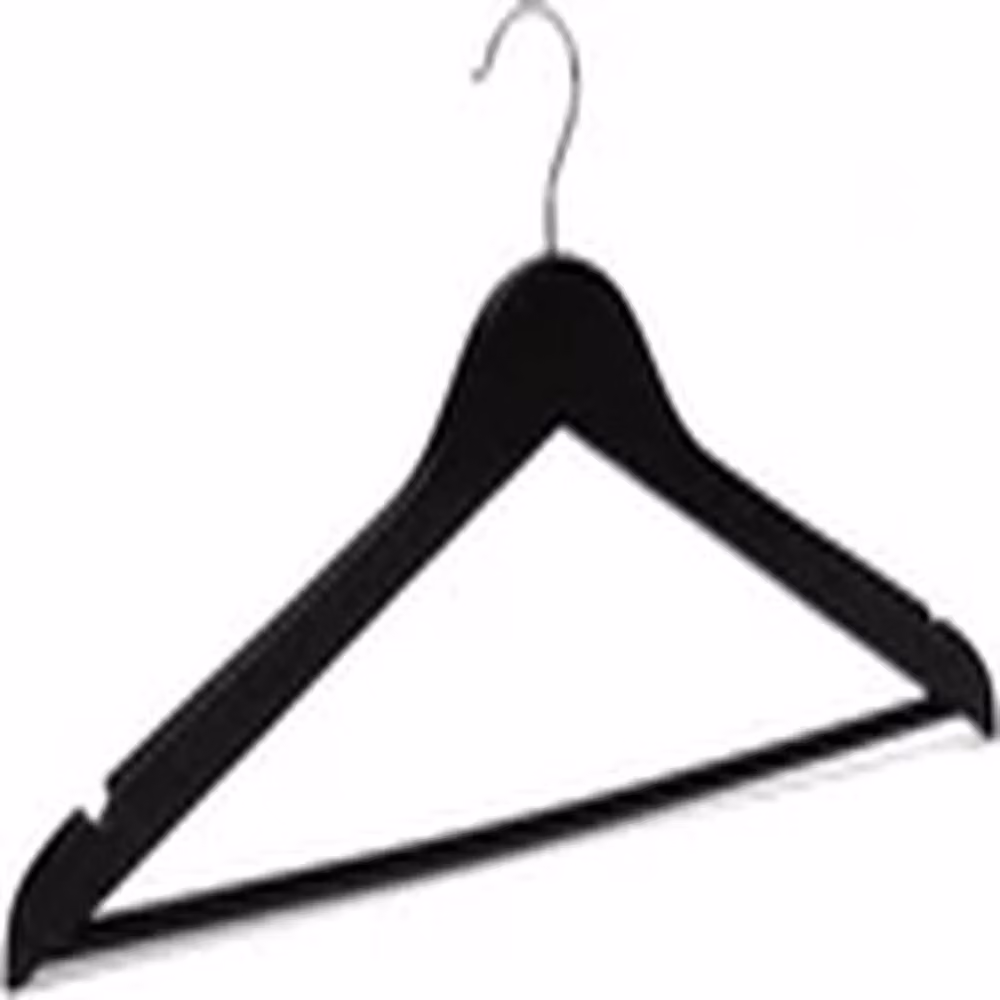EONLION Natural Wood Suit Hangers with Swivel Hook and Trouser Bar, Black – 2