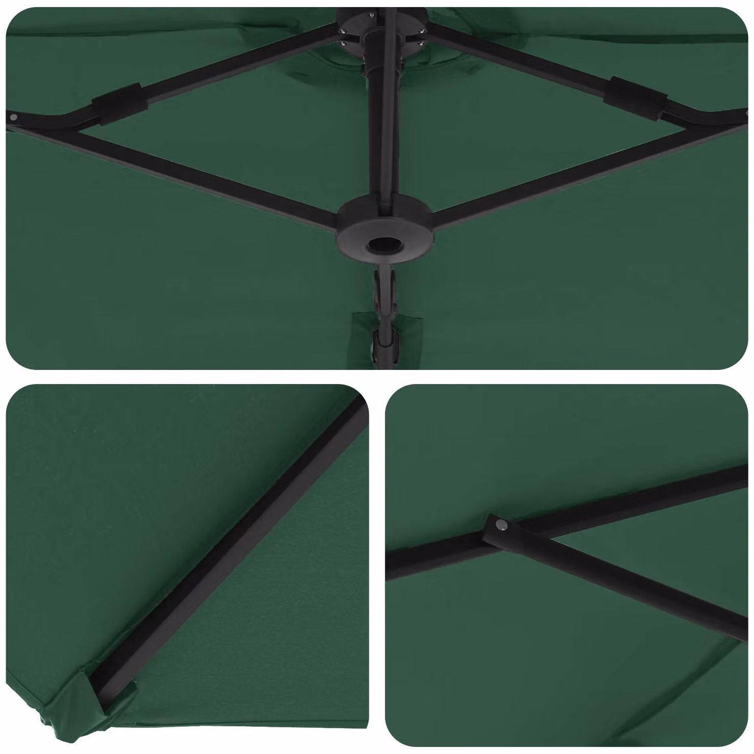 Berkfield Home Garden Green Cantilever Parasol W: 372 cm, D: 198 cm, H: 253 cm – 4