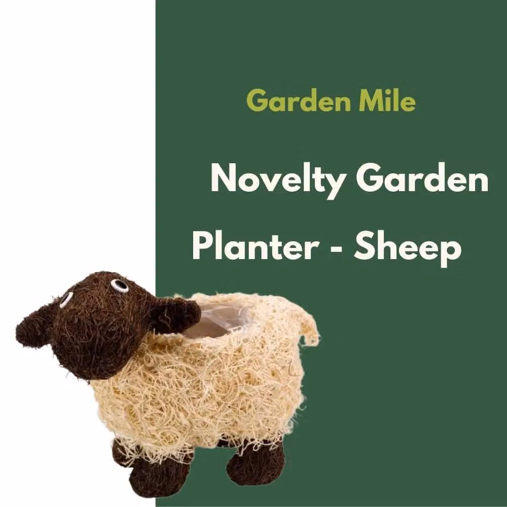 Marco Paul White Rattan Sheep Ornamental Garden Planter Tub – 7