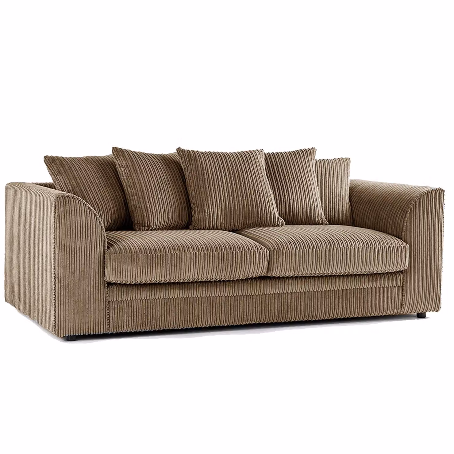 Furnishings For Less UK Luxor 3 Piece Sofa Suite in Camel Jumbo Cord Fabric with Scatter Back Cushions – 2