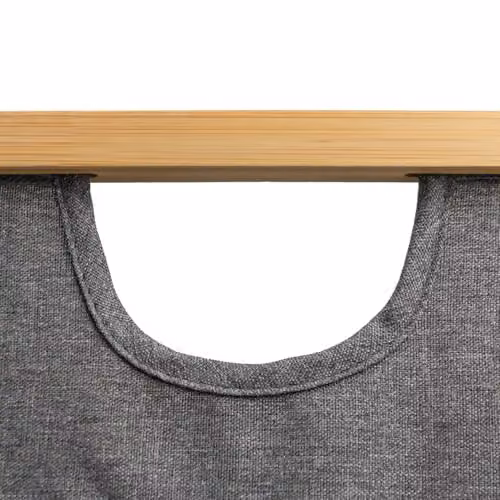 JVL Bambanio Foldable Bamboo Laundry Storage Hamper with Lid and Handles, Grey, 66L, H: 48.5 cm, W: 33.5 cm, D: 41.0 cm – 2