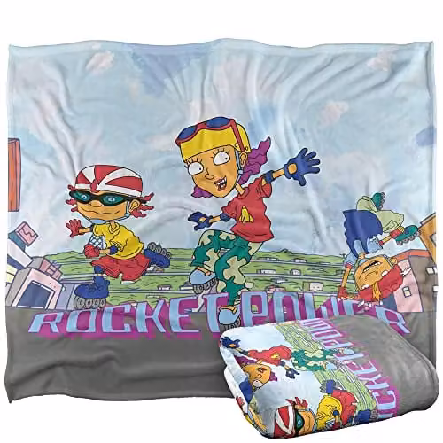 Logovision Nickelodeon Rocket Power Otto, Reggie and Twister Super Soft Fleece Throw Blanket, White, W: 152 cm, D: 127 cm