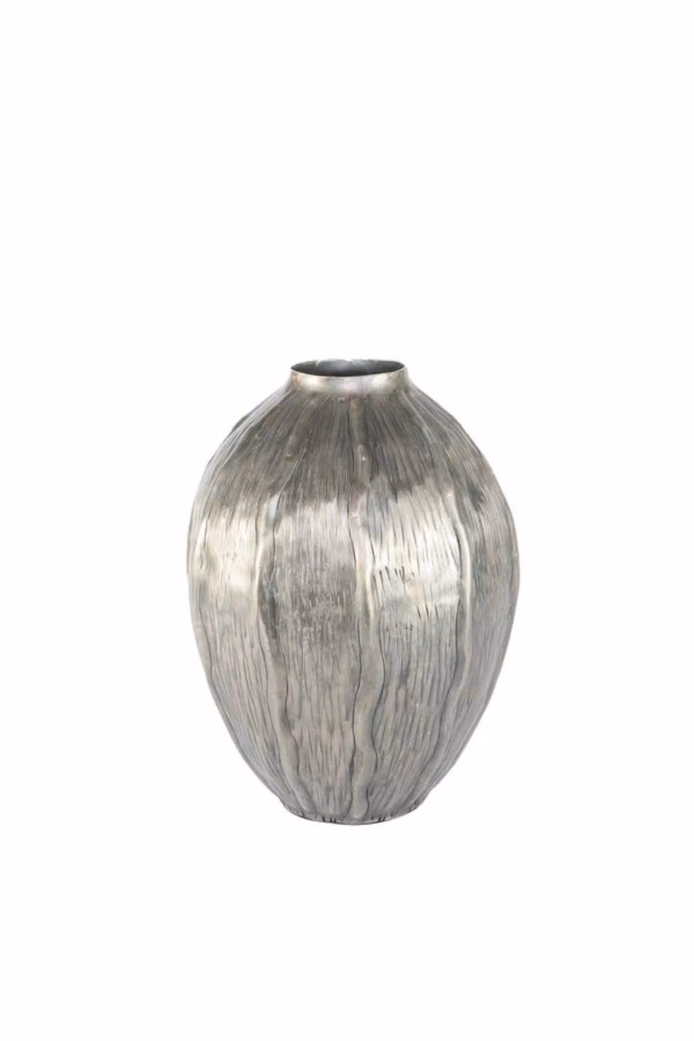 KDMD Eros Seed Antique Silver Metal Tabletop Vase, Height: 29.5 cm – 2