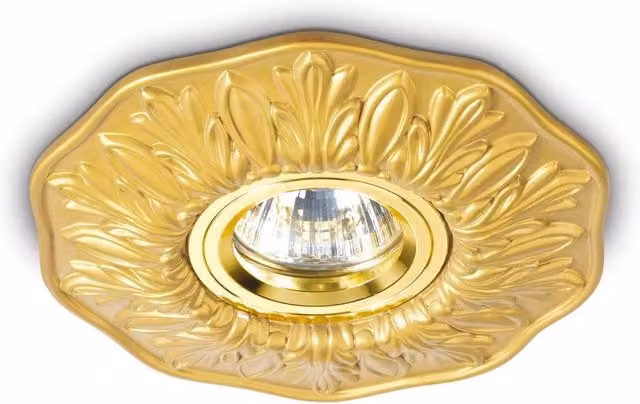 Netlighting Polka Recessed Spotlight in Brass and Yellow with GU10 Bulb Holder