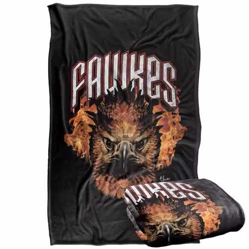 LOGOVISION Harry Potter Fawkes The Phoenix Flames Super Soft Silky Touch Fleece Throw Blanket, Multicolour, W: 91.44 cm, L: 147 cm – 1
