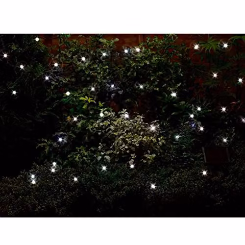 Smart Garden Products Solar Powered LED String Lights with 50 White Lights and Dusk Sensor – 1