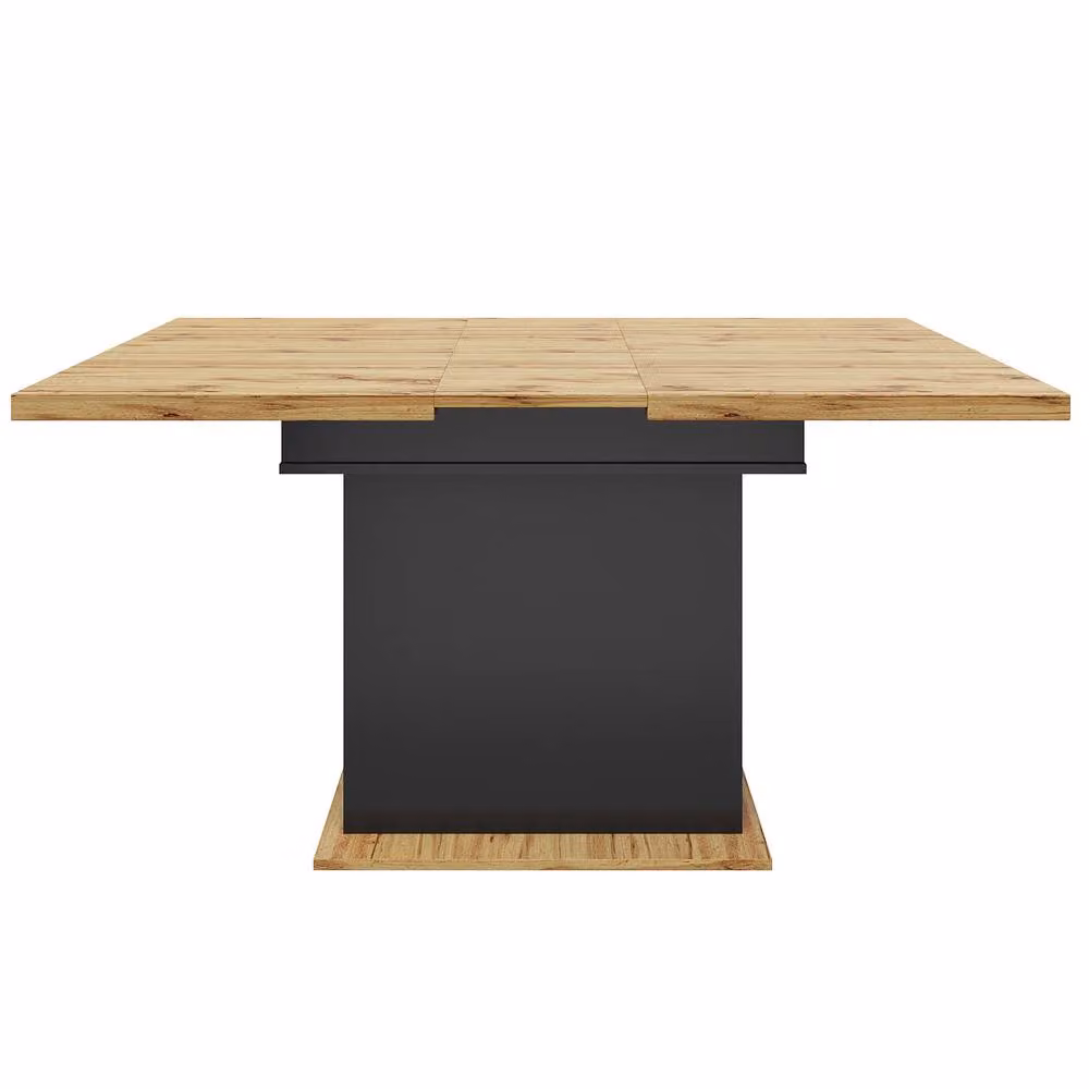 Merax Extendable Telescopic Rectangular Dining Table with Smart LED Light and Storage Base in Black – 5