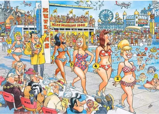 Wasgij Retro Destiny 9 Super Models 1000 Piece Jigsaw Puzzle in Multicolour