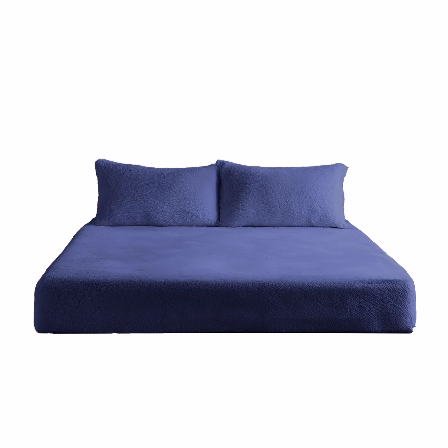 Snug City Home Sweet Home UK Teddy Fleece Extra Deep Fitted Sheet, Blue, Double, W/D/H: 140 x 200 x 30 cm – 2