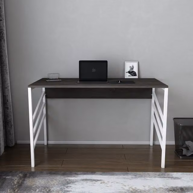 Decorotika Modern Computer Desk in White, Grey and Brown