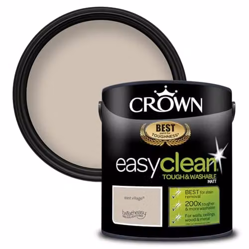 Crown Easyclean Mocha Coffee Matt Emulsion Wall Paint, Brown and Beige, 2.5L – 2