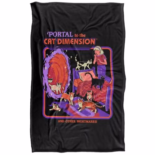 Steven Rhodes Multicolour Cat Dimension Silky Touch Super Soft Fleece Throw Blanket W/D/H: 91 x 147 cm – 5