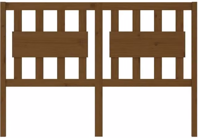 Berkfield Home Beautiful Bed Headboard in Honey Brown Solid Pine Wood, W: 125.5 cm, D: 4 cm, H: 100 cm – 1