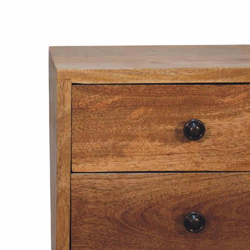 Direct Wicker Solid Wood Mango Wood Bedside Table with 2 Drawers in Brown – 2