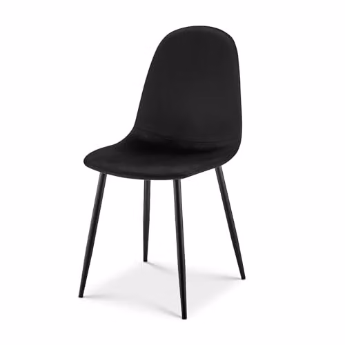 Bravich LTD Ron Velvet Dining Chair in Black with Metal Legs – 1