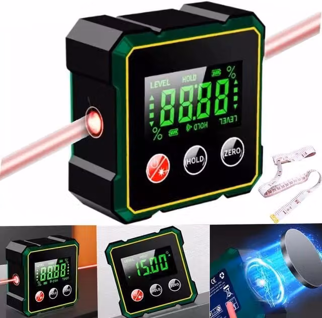 EONLION Magnetic Digital Angle Finder with Electronic Laser in Black