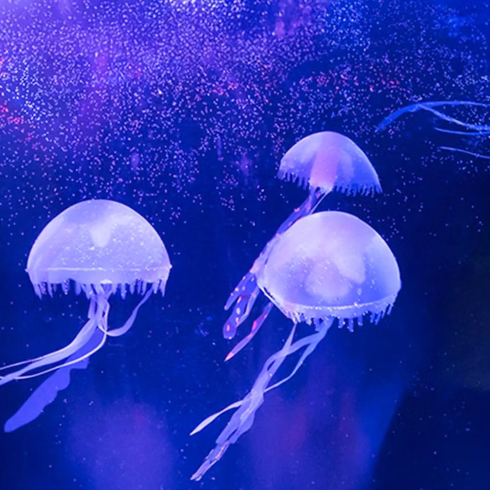 Menkind RED5 Oval Jellyfish LED Lamp with Colour Changing Lights in Black and Transparent – 4