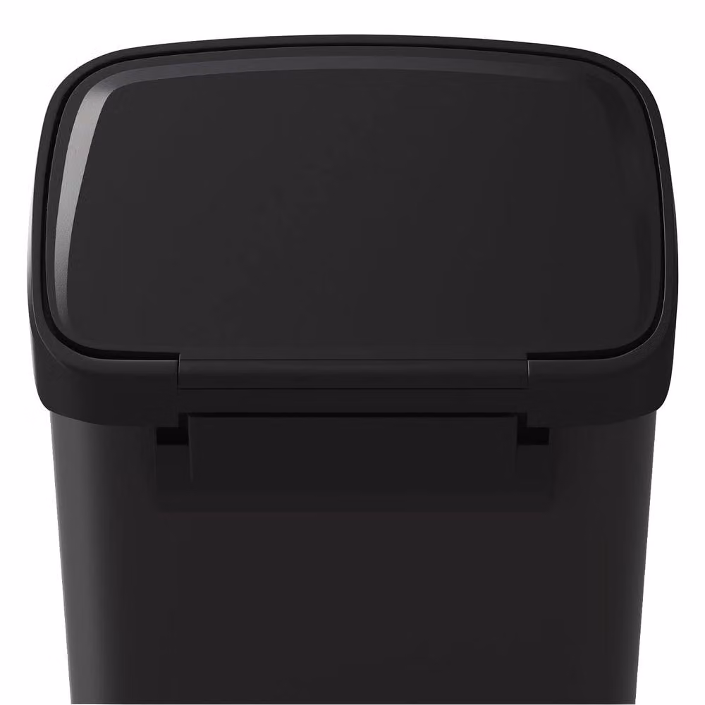 London Boutique 50L Stainless Steel Step-on Kitchen Trash Can with Soft-Close Lid in Black – 4