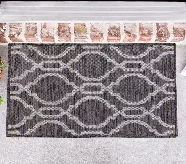 Desire Rugs Modern Grey Machine Woven Rectangular Kilim, W: 50 cm x L: 80 cm